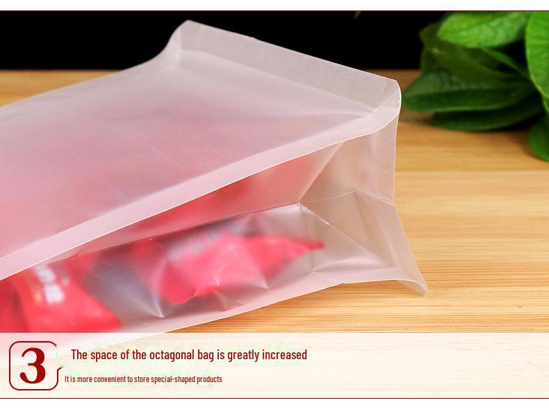 Восьмисторонний матовый прозрачный самозапечатывающийся плотный пакет для хранения больших объемов сухофруктов