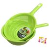 Fresh New Handled Strainer, Ball, Green, with Spouts On Both Sides, for Draining Noodles, Vegetables, and Mixing