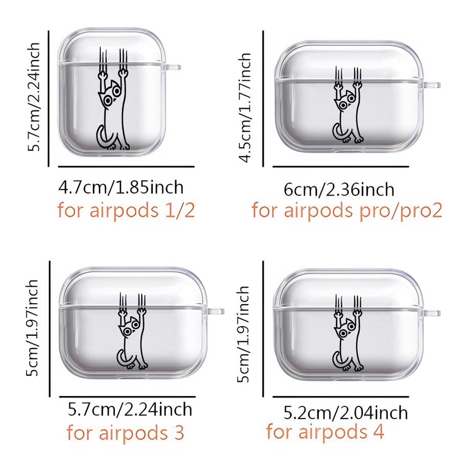 Мультяшный Чехол Собака Кошка Для Airpods 2 4 Pro3 1 Pro2 Pro 3 Прозрачный Чехол-Крышка Для Наушников