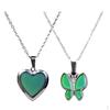 2Pcs Charm Sensitive Thermo Mood Color Change Pendant Necklace Jewelry Gift