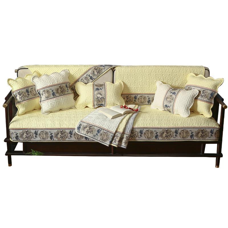 Новая китайская подушка для дивана из чистого хлопка, универсальная нескользящая кожаная подушка для дивана из цельного дерева, четыре сезона