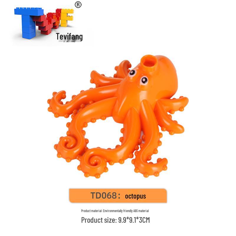 Крупные строительные блоки из частиц: Совместимые Игрушки для Обучения Животным Фермы Прерии Океана для Детей