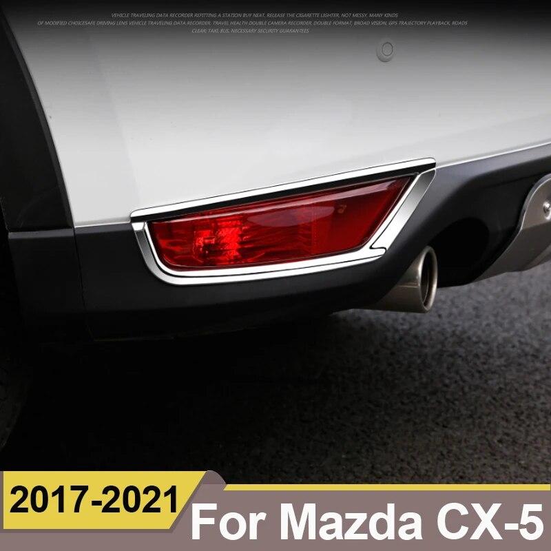 For Mazda CX-5 CX5 2017 2018 ABS Chrome Rear Back Fog Light Lamp Cover Trim Bumper Reflector Accessories