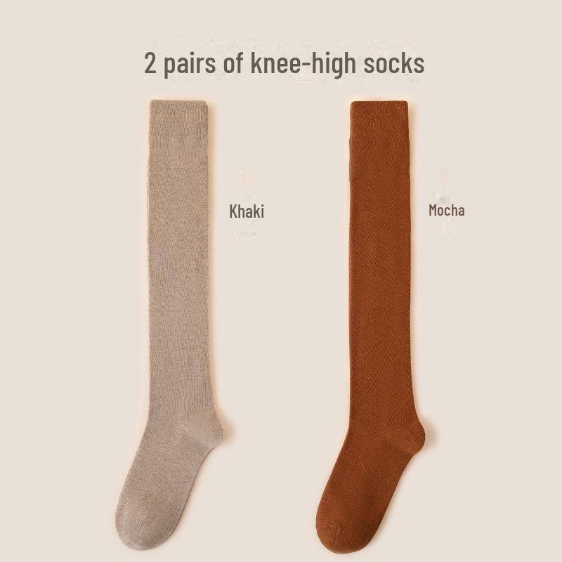 Длинные женские носки из чистого хлопка: Выше колена, черные спортивные, весна и осень, стили JK
