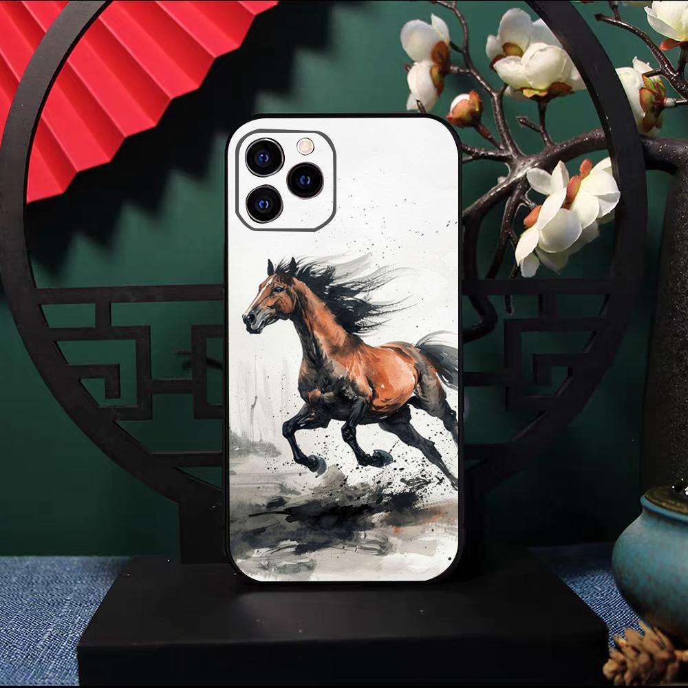 Крутой чехол для телефона с бегущей лошадью для IPhone 17 Pro Max 16 15 14 Pro Max 13 11 X Xs Xr 8 7Plus Силиконовый чехол