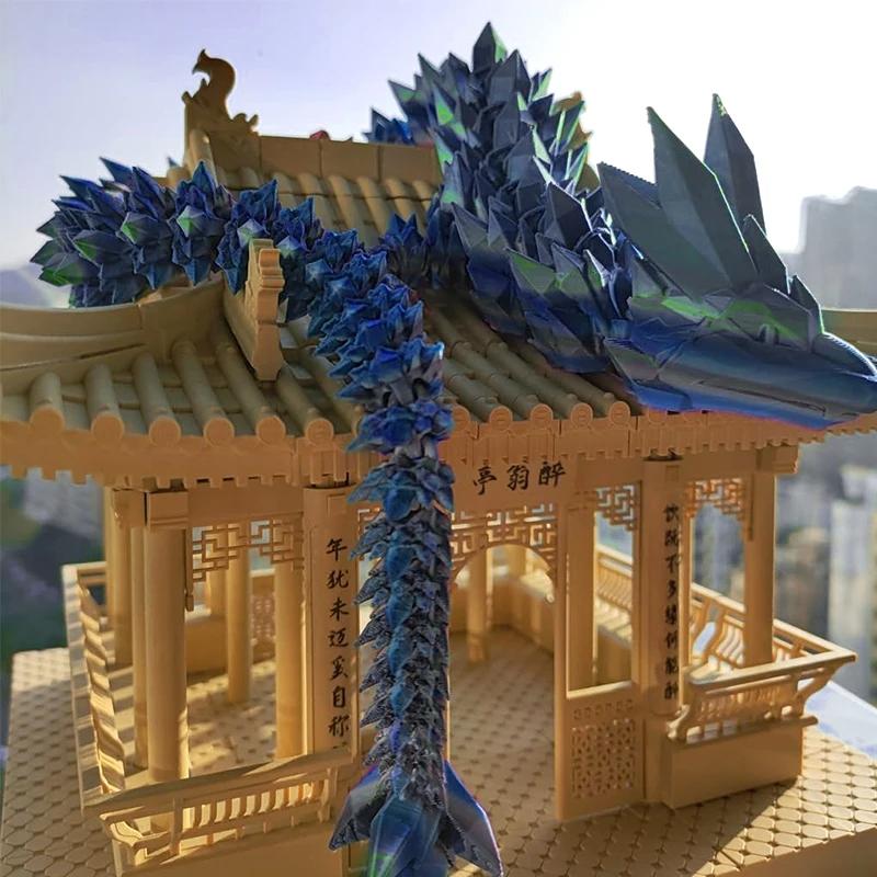 3D Printed Articulated Dragon Dragon Flexible Realistic Made Ornament Toy Model Home Office Decoration Decor Gifts
