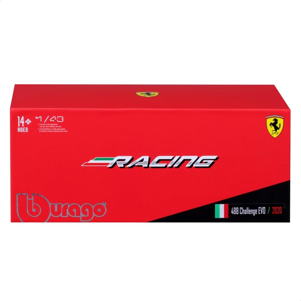 Bburago 1/43 Scale Ferrari 488 Challenge EVO 2020 Red / Race Sports Car Diecast Model Car Finished Product 18-36309