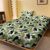1 Simple Modern Plant Flower Animal Printed Matte Fitted Sheet, Bedroom Printed Bed Cover, Bedding (Excluding Pillowcases)