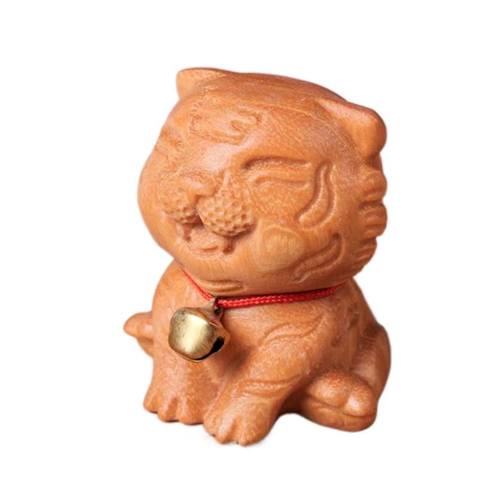 Резьба по дереву Китайский зодиак Поделки Мини Фигурка Украшение для рабочего стола Новое деревянное новогоднее украшение