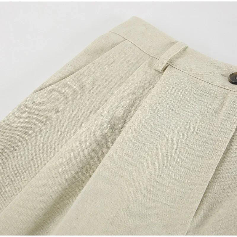 Casual Solid Vest Suit Women Sleeveless Single Breasted Tops High Waist Pants Summer Fashion Lady Elegant Set