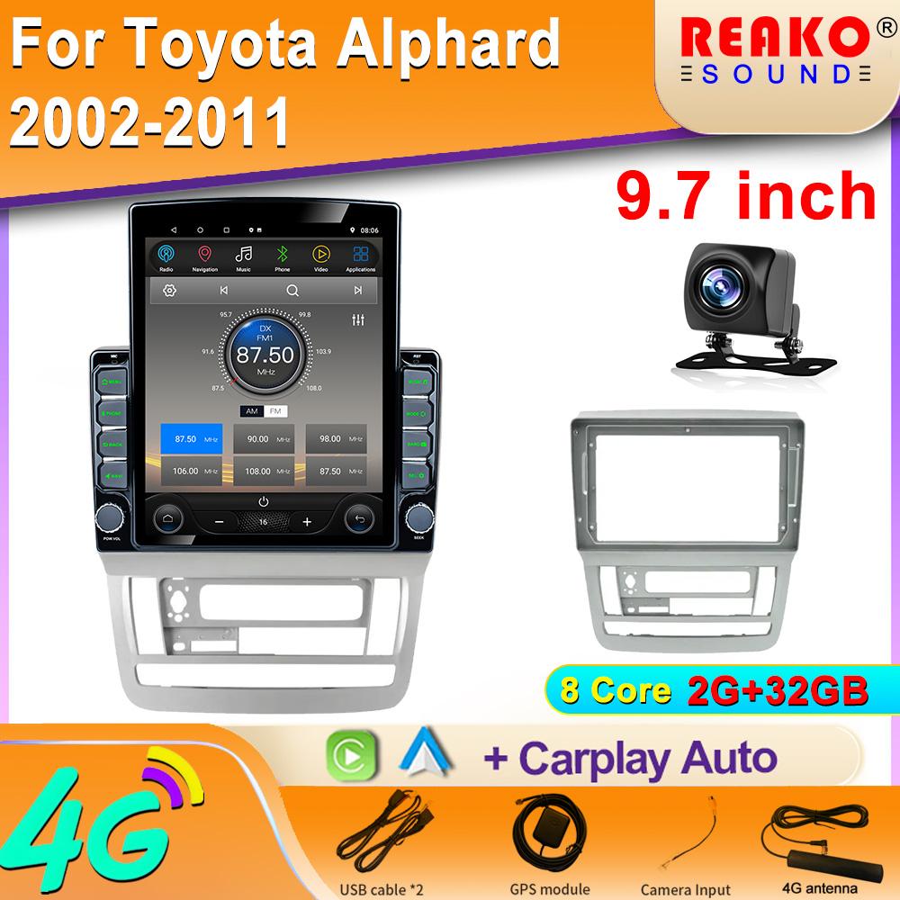 9,7-дюймовый вертикальный экран Tesla Android Toyota Alphard 2002-2011 Навигация GPS Мультимедийный проигрыватель Carplay 4G Экран 2din