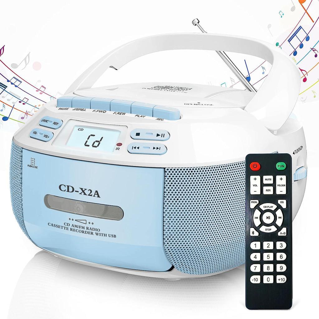 Портативный CD Bluetooth-динамик Boombox с FM-проигрывателем CD-плеером для студентов, обучающим на U-диске, MP3-стереоплеером