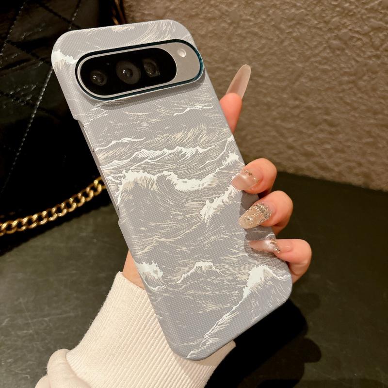 Luxury Carbon Fiber Wave Pattern Frameless Case For Google Pixel 10 9 8 7 Pro XL 10A 9A Business Hard Magnetic For Magsafe Cover