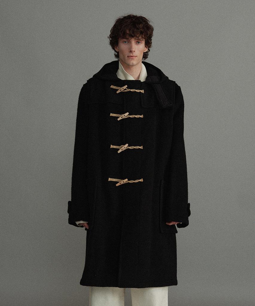 Montgomery Long Original Duffle Coat With Wooden - Black