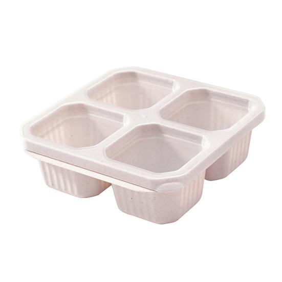 Коробки для закусок с 4 отделениями, многоразовые, легко открывающиеся крышки, контейнеры для закусок