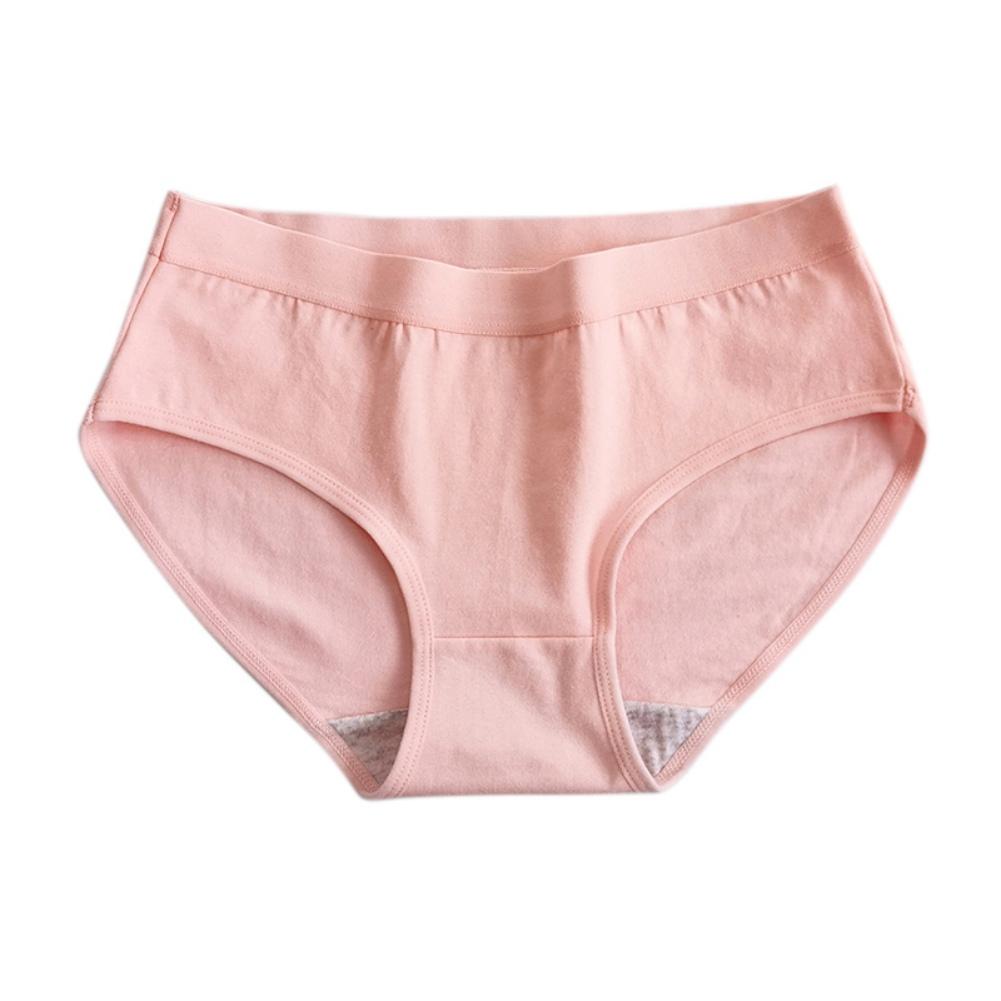 Ladies Solid Color Wrap Hip Panties Mid-rise Triangle Cotton Panties