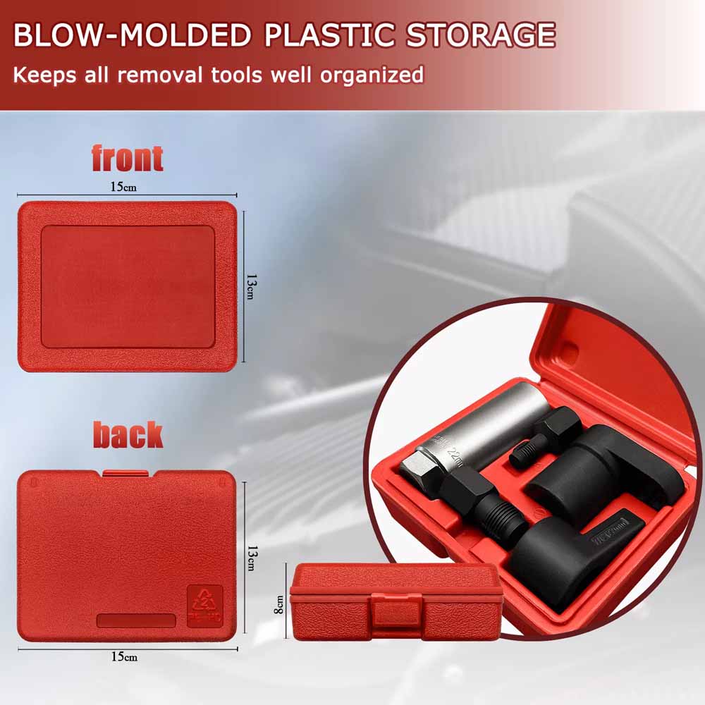 Комплект из 5 торцевых ключей для датчиков кислорода 22 мм 1/2" и 3/8" для снятия привода, установки и ремонта лямбда-зонда, автомобильные запчасти, аксессуары