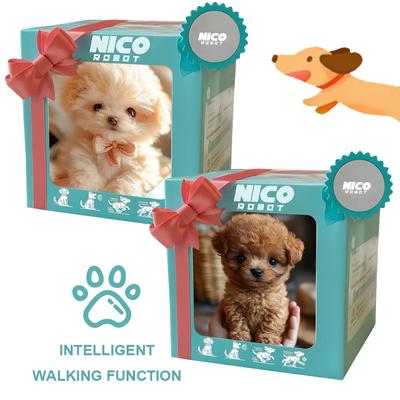 Электронная собака-робот Интерактивная плюшевая игрушка-щенок Лающая Виляющая хвостом Чучело собаки Милая ходячая собака для детей 3 4 5 6 лет