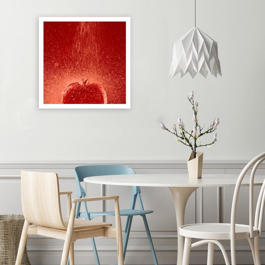 Canvas print, Tomato under a stream of water