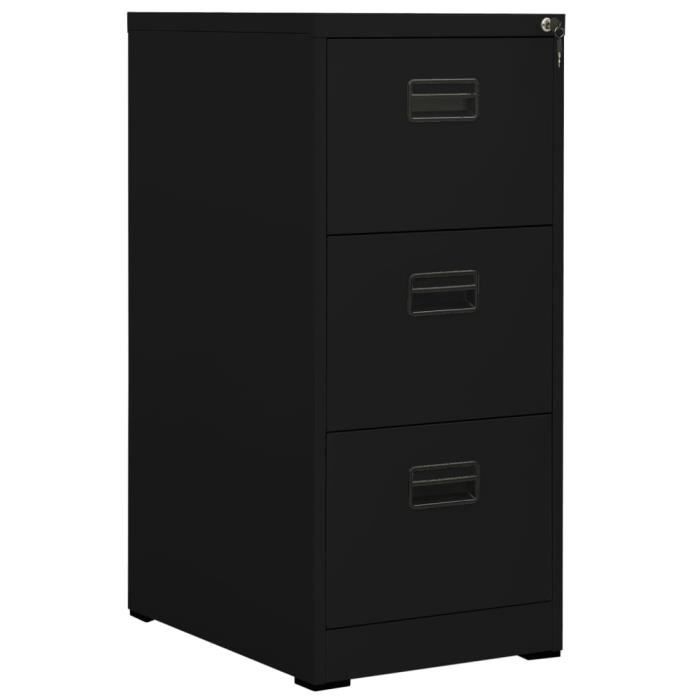 VidaXL Black Filing Cabinet 46x62x102.5 Cm Steel