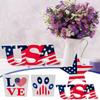 American Independence Day Ornaments Wood Crafts Day Flag Festive Atmosphere Arrangement Props Decoration