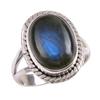 Natural Labradorite Gemstone 925 Solid Sterling Silver Jewelry Ring S.6.5 Y0o54