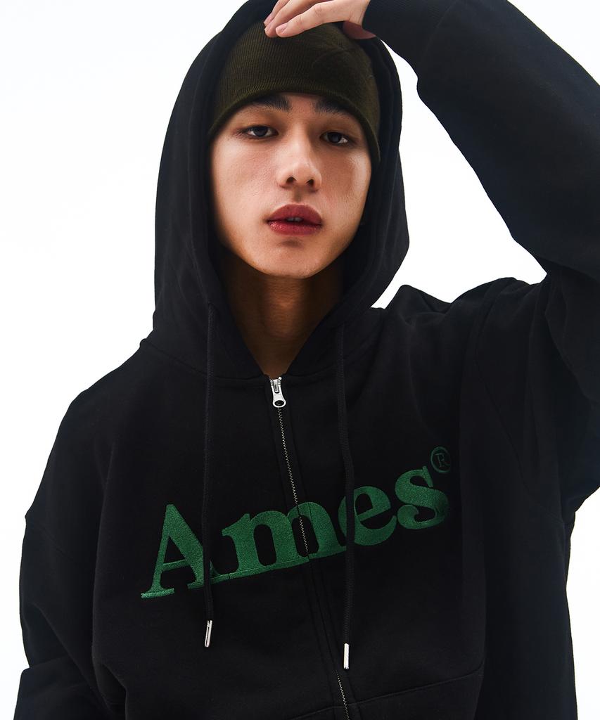Ames-Worldwide Базовая толстовка с логотипом на молнии Черная