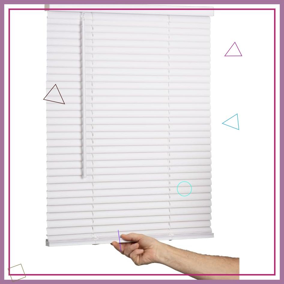 Cordless Vinyl Mini Blinds 78"x60" White Light Filtering Window Shades for Home Office