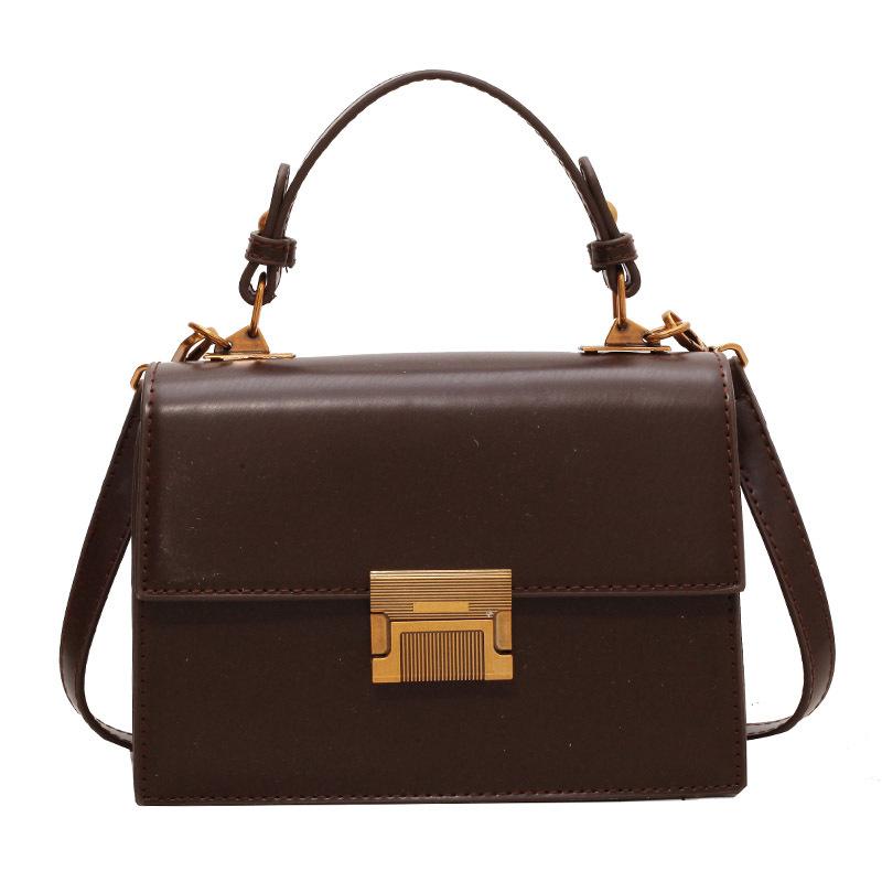 Small Bag Women's New Messenger Bag Fashionable Solid Color Portable Shoulder Small Square Bag