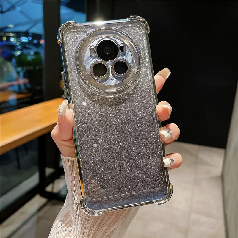 Градиентный блестящий прозрачный чехол для телефона Huawei Honor 60 70 80 90 100 200 X50 Pro V40 противоударный бампер