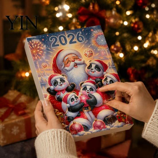 Decorative Acrylic Hanging Christmas Panda Advent Calendar, 24 Days Countdown Contains Tree Ornament Set Ornaments, Cute Decorations for Home
