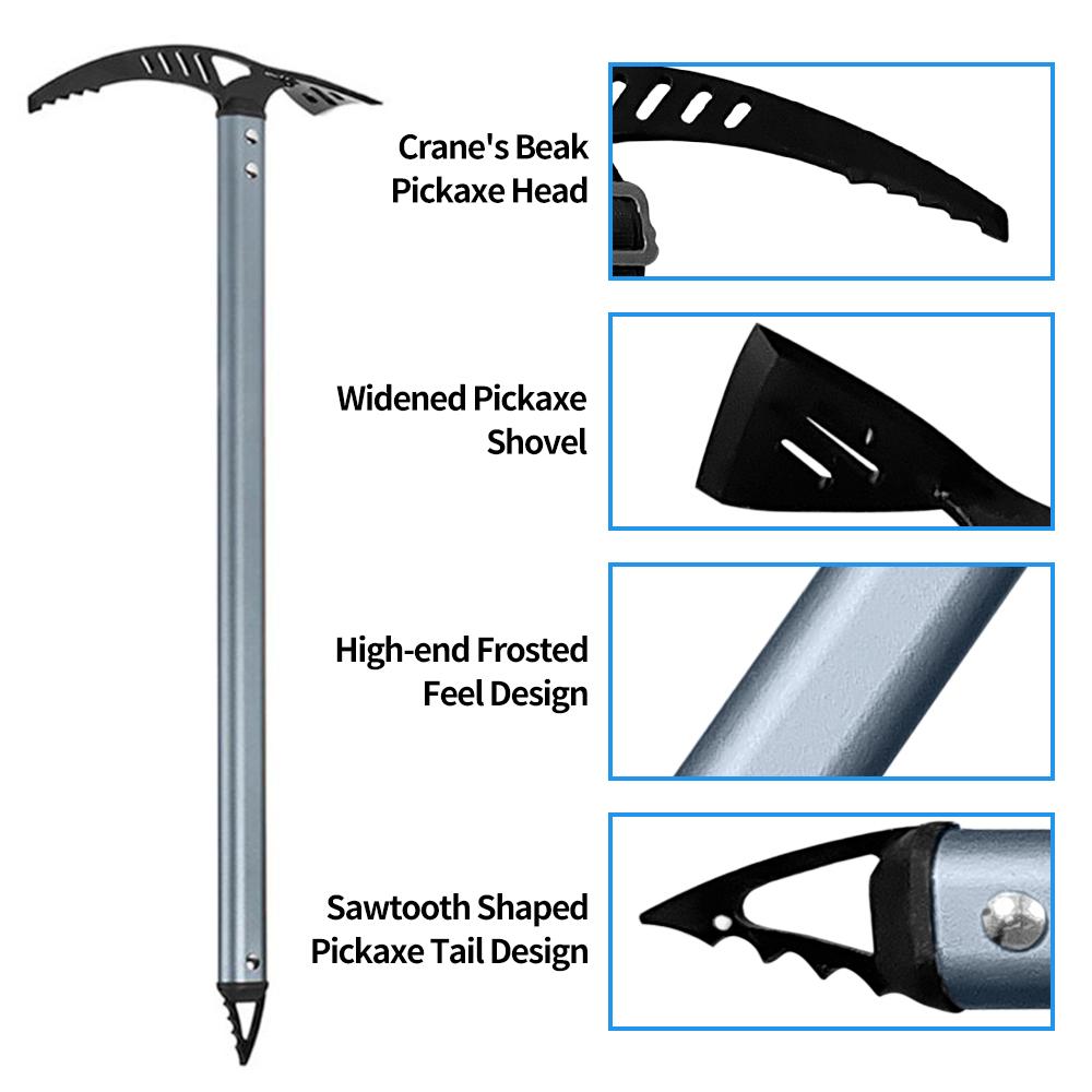 Outdoor Camping Ice Axe Aluminum Alloy Mountaineering Axe 70cm Walking Pick for Camping