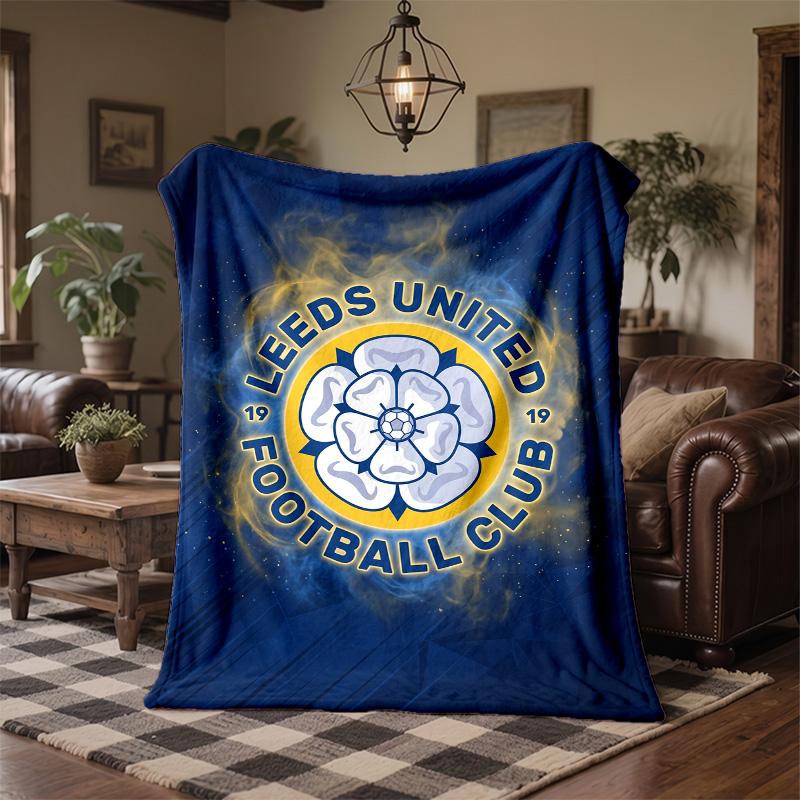 Флисовое одеяло в тематике Leeds United Уютное Мягкое Плюшевое Одеяло Для Спальни Дивана Путешествий