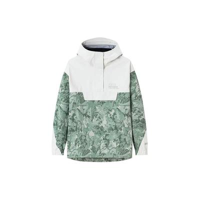 Цветные блоки для активного отдыха, повседневная спортивная куртка с капюшоном и полумолнией, длинные рукава, женские куртки с керамическим принтом зеленого цвета 162416607-2