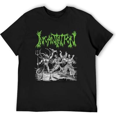 Мужские футболки MYCHOME VTG Incantation Metal Band из плотного хлопка Черные