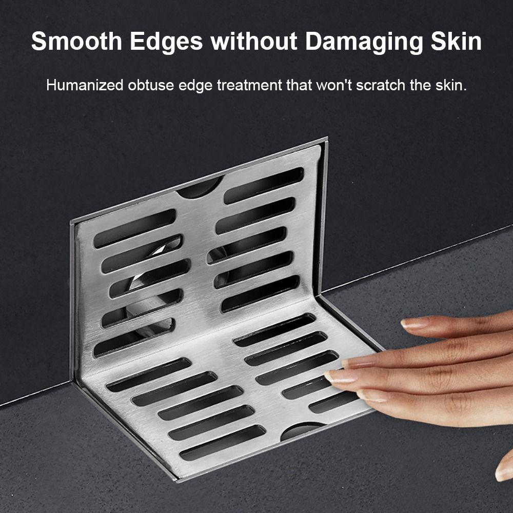 L Shape Corner Floor Drain 304 Stainless Steel Wall Drain Professional Side Drainage  Balcony