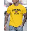 Summer Men's 100% Pure Cotton Casual Loose Fit Plus Size London England Pattern Printed Round Neck Short Sleeved T-shirts