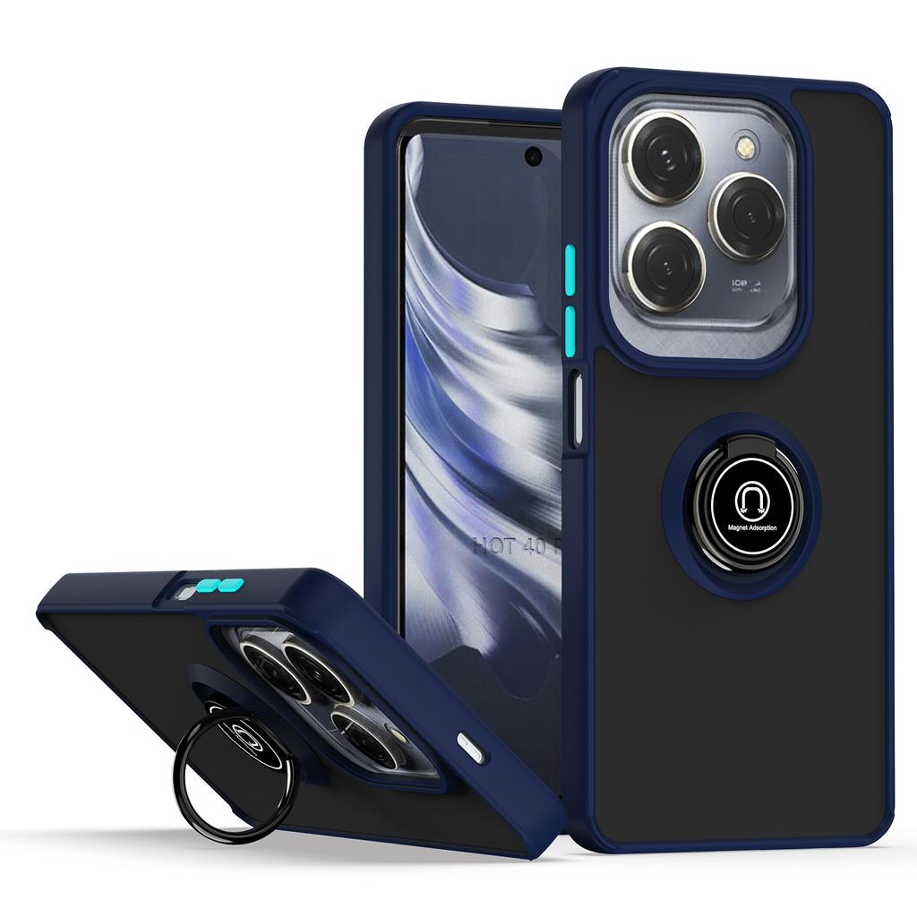 Чехол-броня Funda для Tecno Spark 20 Pro Чехол Магнитное кольцо-подставка Чехол для Infinix Hot 40 Pro Полностью защитный противоударный чехол