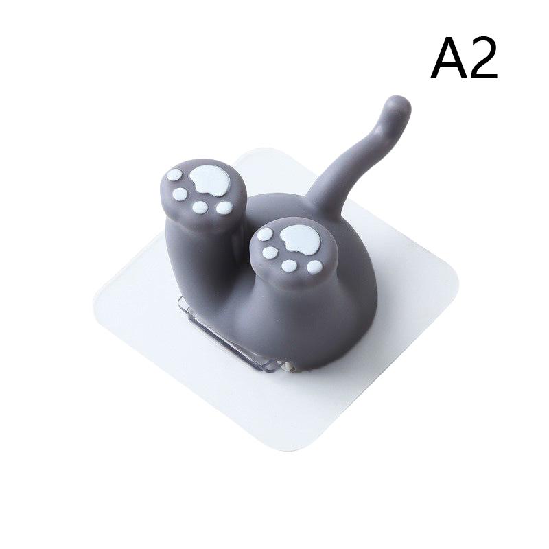 Держатель для зубной щетки в виде хвоста мультяшного животного, настенный крючок без проколов, симпатичный самоклеящийся крючок для полотенец в ванной, детский держатель для зубной щетки