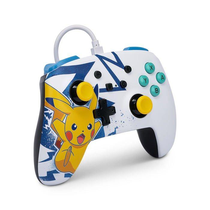 Manette Filaire - PowerA - Nintendo Switch - Pikachu High Voltage - Blanc - Jaune
