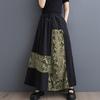 Черное хлопковое кружево больших размеров, винтажная летняя повседневная свободная длинная юбка с высокой талией для женщин, женская юбка