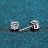 S925 Classic 4 Prongs 0.5/1/1.5ct F Color Moissanite VVS Fine Jewelry Diamond Stud Earring With Certificate for Women