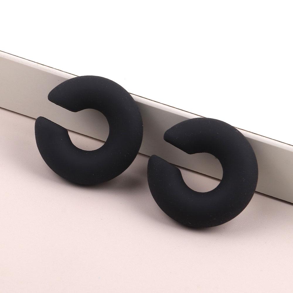 Новые корейские акриловые круглые серьги-клипсы для женщин, морозные красочные массивные круглые серьги-манжеты, эффектные серьги-трубки, толстые зажимы для ушей, ювелирные изделия