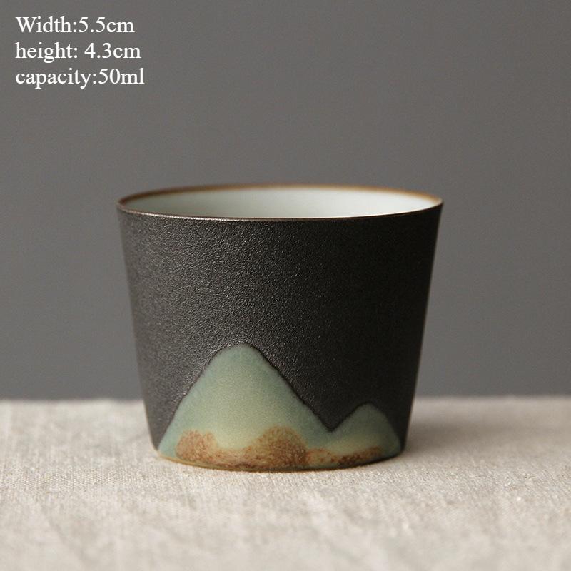 Керамическая кофейная кружка ручной работы с деревянной ручкой - Ретро чайная чашка, Офисная чашка для воды, Дизайн с фильтром, Уникальный подарок на день рождения