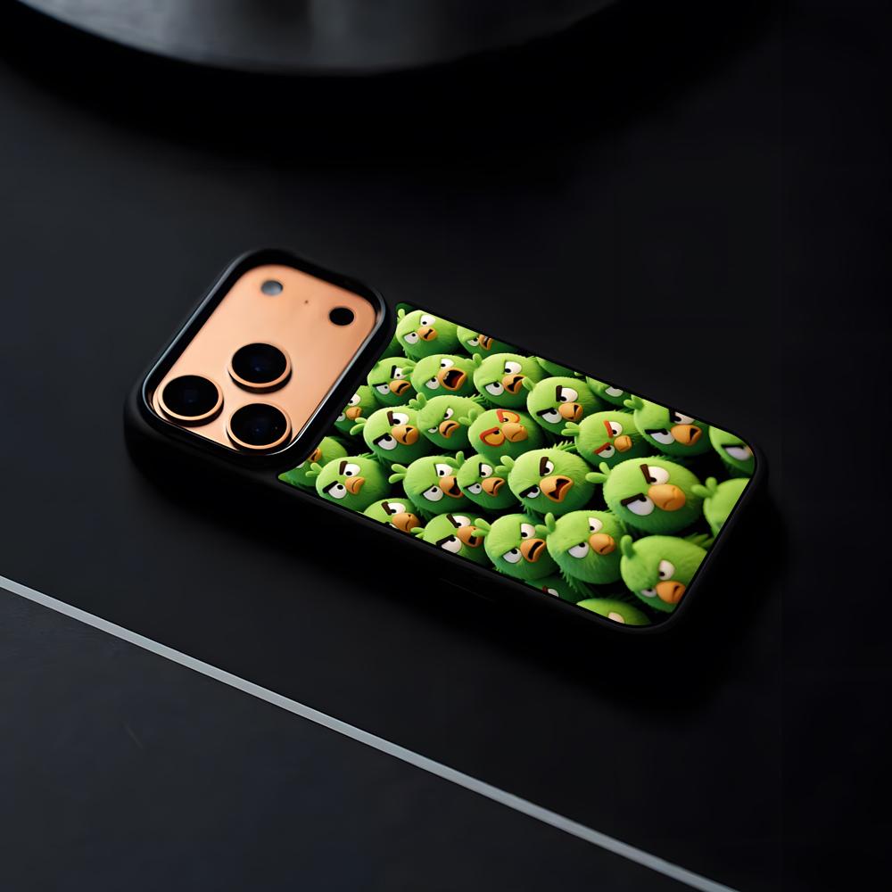 GAME A-Angry Bird Phone Case For IPhone 17 16 15 14 13 12 Pro Max Plus Black Frame Hard Shell