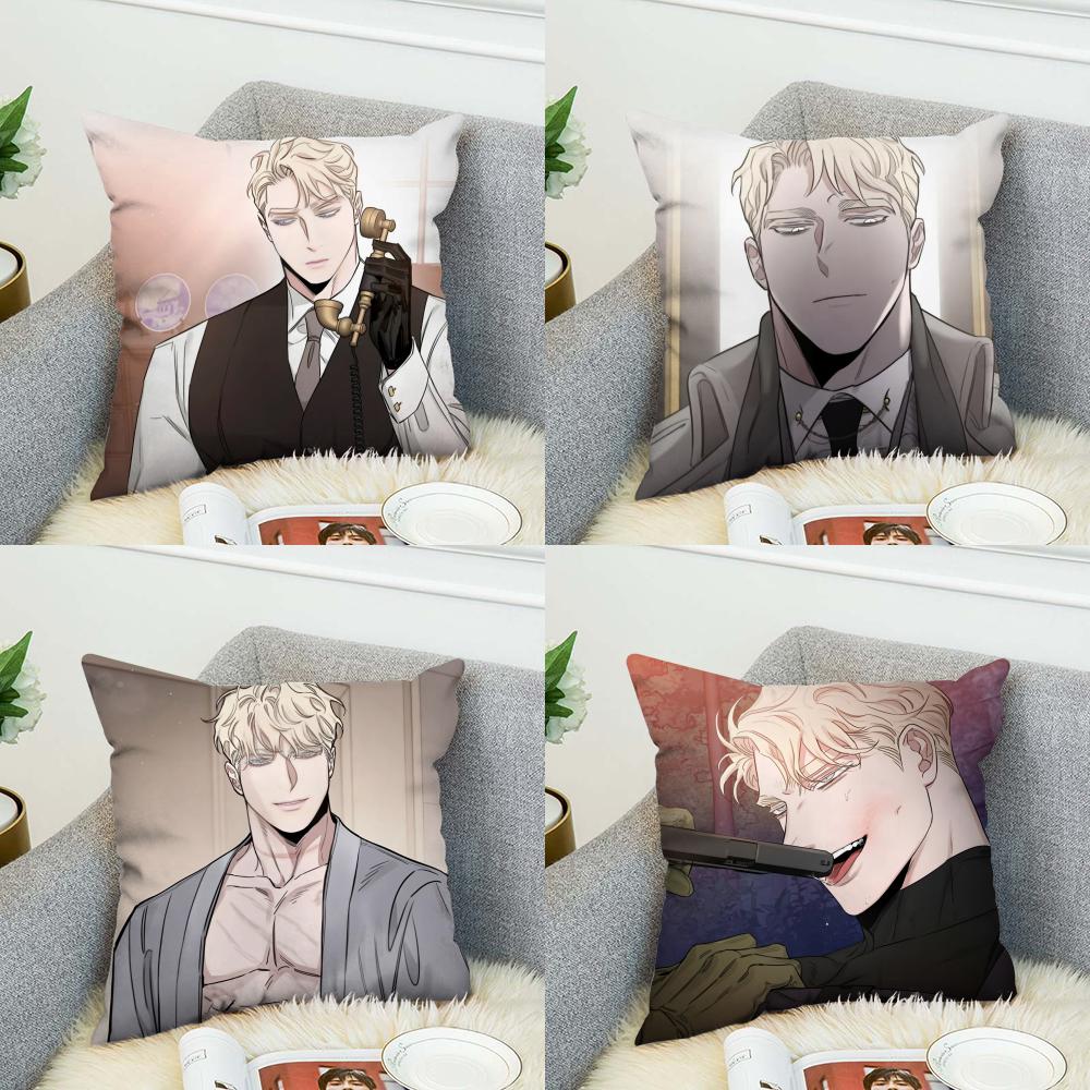 Чехол для подушки BL Mmanhwa для автомобиля, дивана, декоративный для дома, двусторонний принт, плюшевая квадратная декоративная подушка, чехол