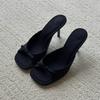 French Evening Breeze Beautiful High-heeled Slippers Temperament Women's Sandals Summer 2025 New Fashion Sense