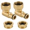 Упаковка из 2 латунных угловых шланговых соединителей, садовый адаптер для крана, вращающийся на 90 градусов шланговый патрубок для использования на открытом воздухе