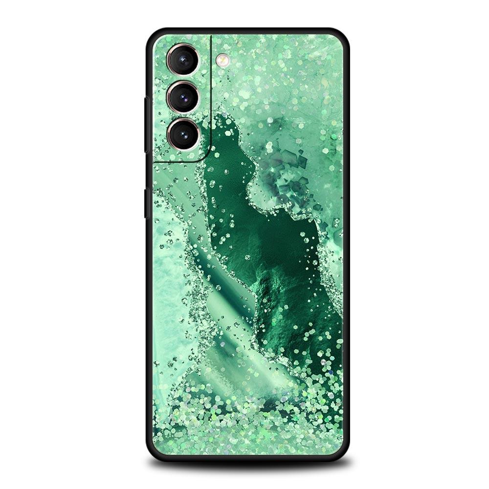 Радужный блестящий агатовый мраморный художественный чехол для телефона для Samsung Galaxy S23 S22 S21 S20 FE Ultra 5G S10 S10E S9 S8 Plus 10 20, мягкий чехол