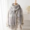 Имитация кашемира Литературная клетка Теплая шаль-шарф Осенне-зимняя модная атмосфера Пара Универсальный шарф с бахромой